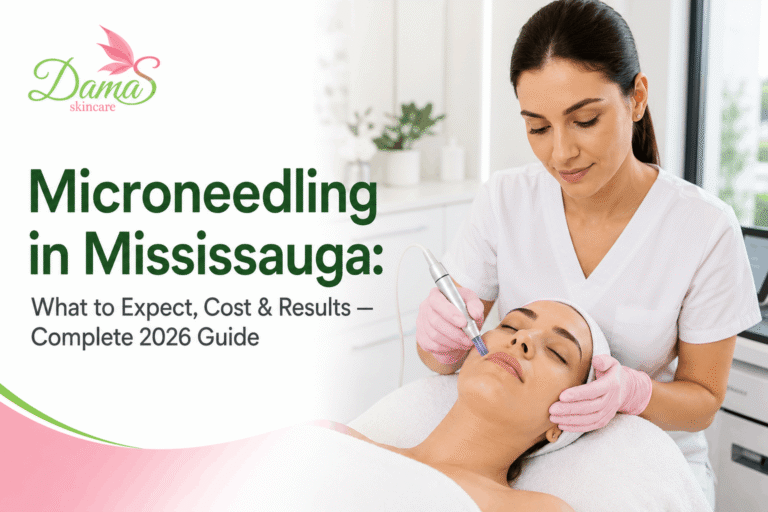 Microneedling treatment in Mississauga for acne scars, fine lines, and skin rejuvenation